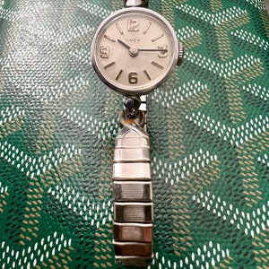 Vintage Damen Timex Cocktail Uhr 1960er Jahre Edelstahl Läufe Tolle 17 Jewels Mechanisch