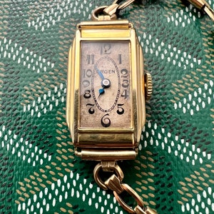Gruen Watch Antique 12K Gold Filled Runs Excellent Serviced Heirloom Estate Jewelry Original Box and Papers