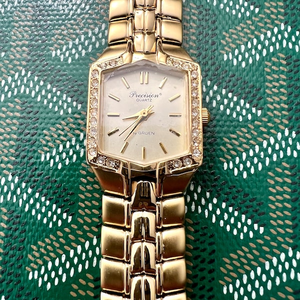 Vintage Gruen Precision Quartz Watch. Runs, New Battery Replaced 5/2023.