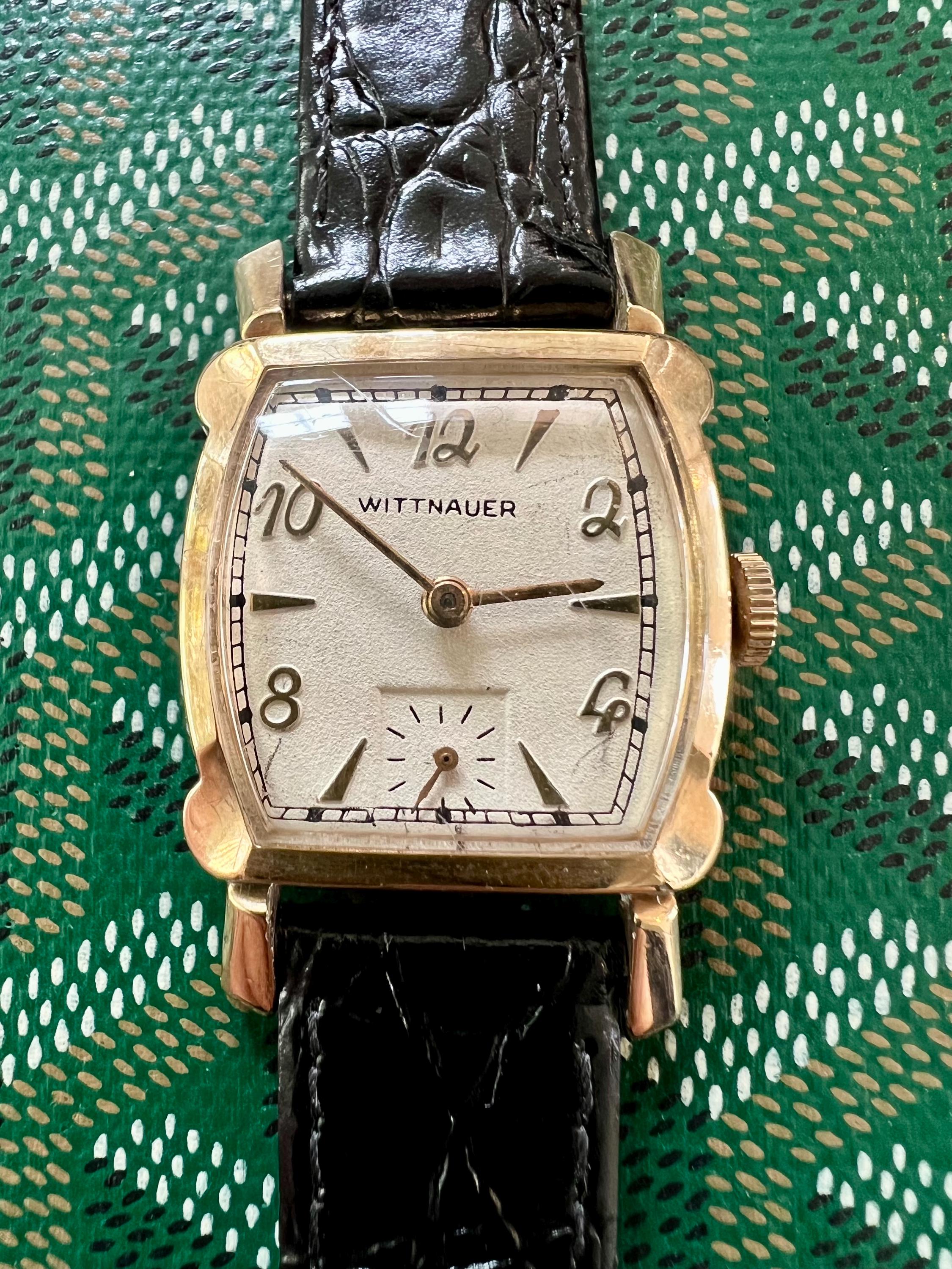 Mens Wittnauer Vintage Watch 17 Jewels Gold Plated Watch 