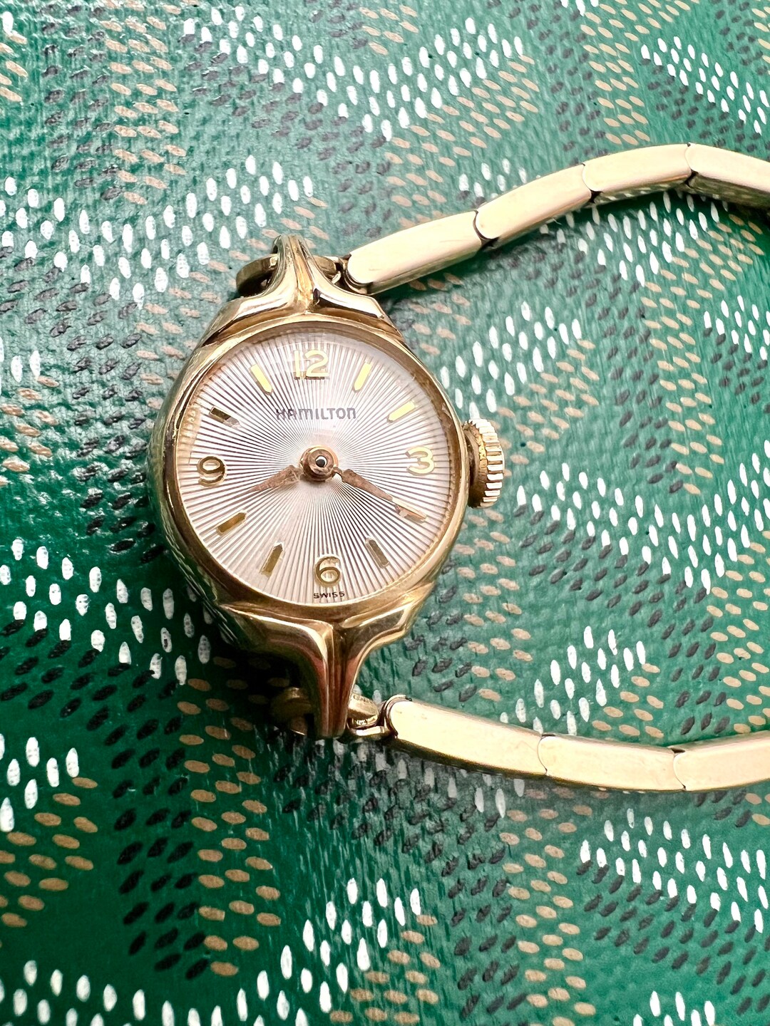 Dainty Ladies Hamilton Vintage Watch 10K RGP Sunburst Dial Runs Excellent Etsy