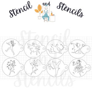 Fairy Stencil - Bath Bomb Stencil | Cookie Stencil | Airbrush Stencil | Craft Stencil | Food Safe Stencil | Cake Stencil | Face painting