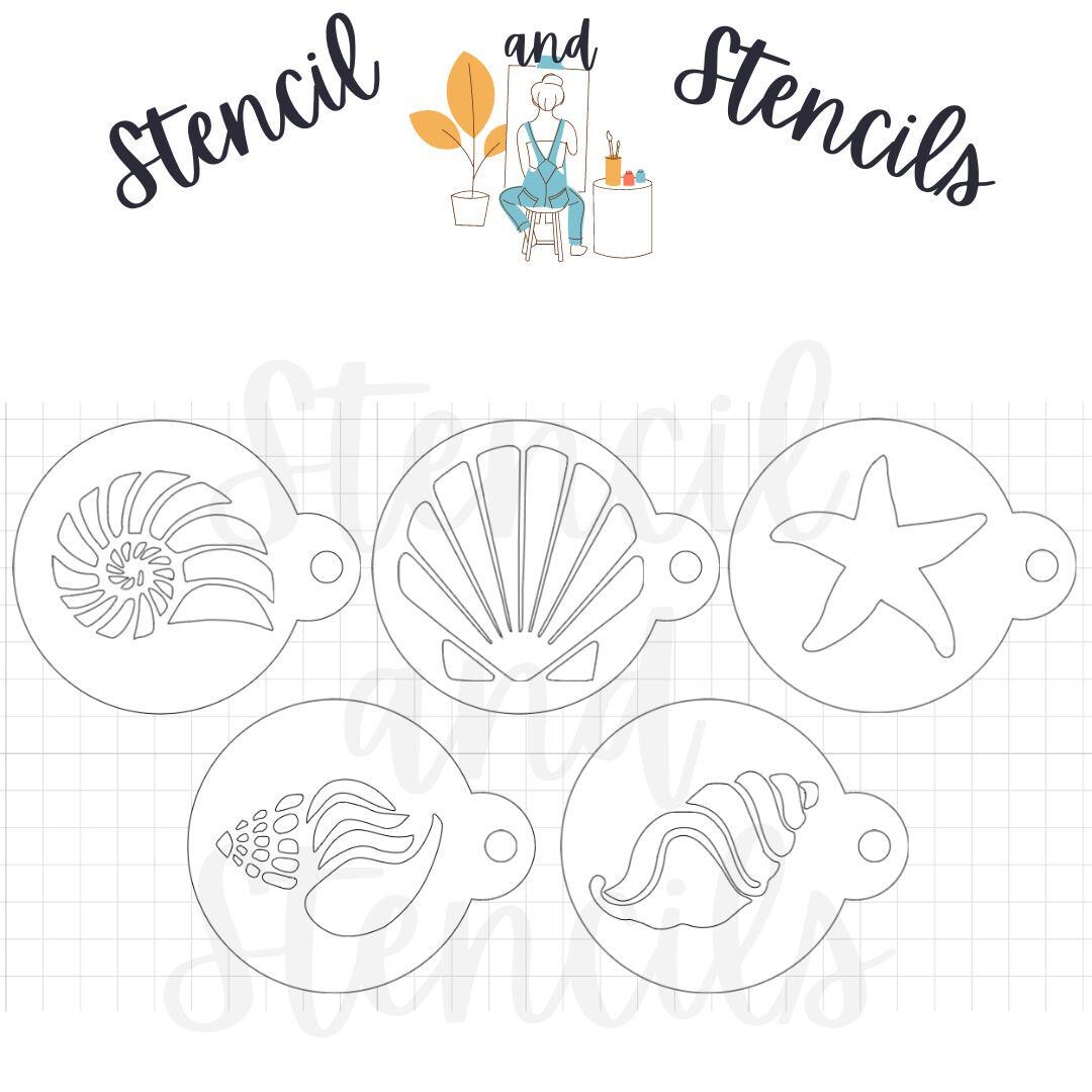 Shells Stencil - Bath Bomb Stencil | Cookie Stencil | Airbrush Stencil ...