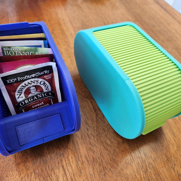 Storage Box with Rolling Shutter for Tea Bags | "Shutter Box" | A Unique 3D Printed Tea Box and Great Gift Idea | Fun Container