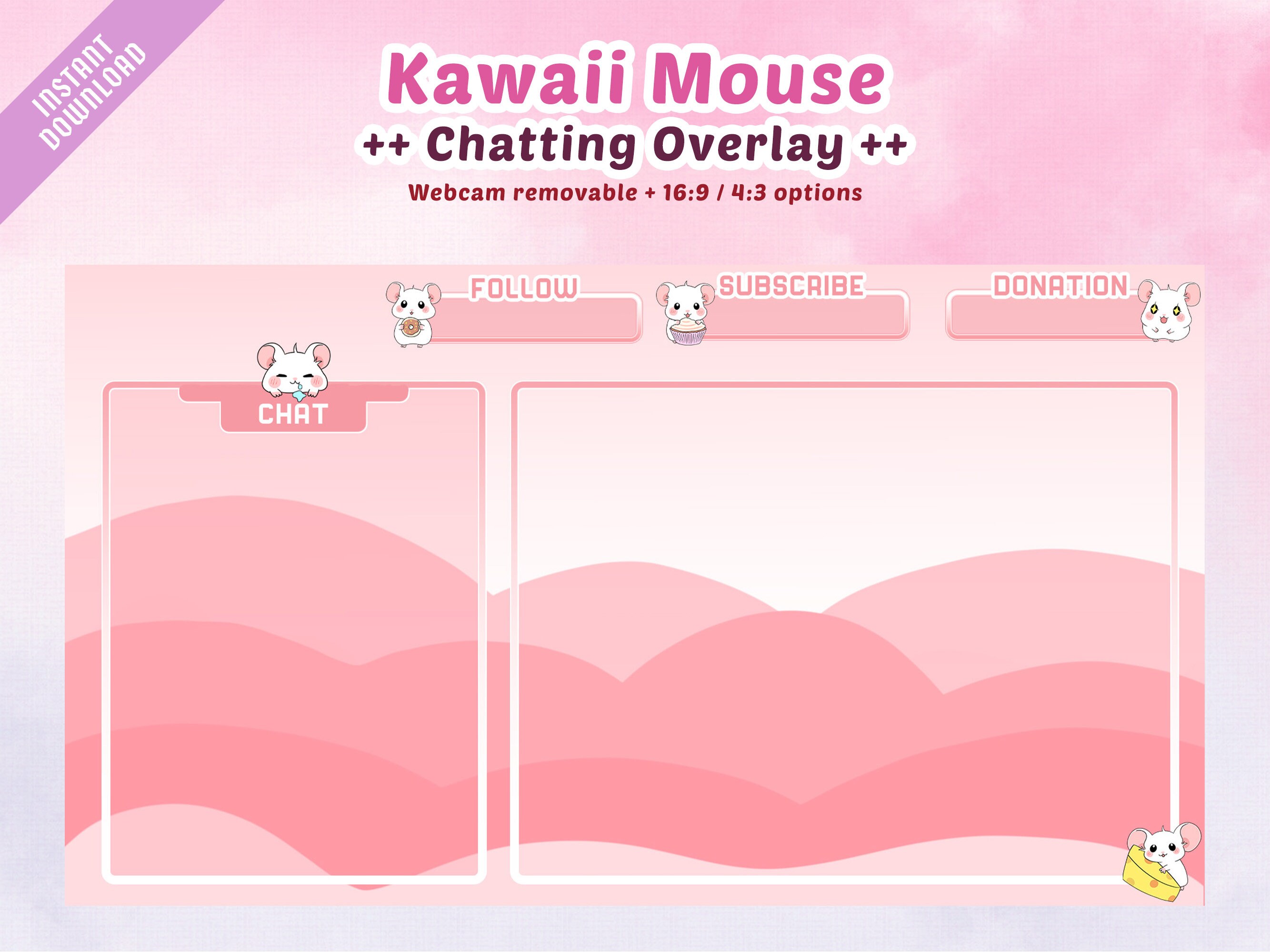 Kawaii Mouse Bundle Stream Overlay for Twitch / Youtube - Etsy