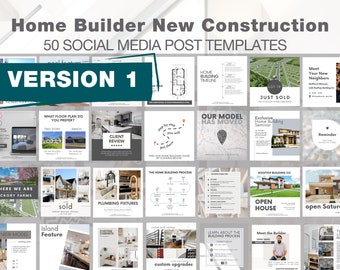 New Construction Social Post Templates, Home Builder Marketing, Realtor Marketing, Spec Home, INSTANT DOWNLOAD, Edit in Canva
