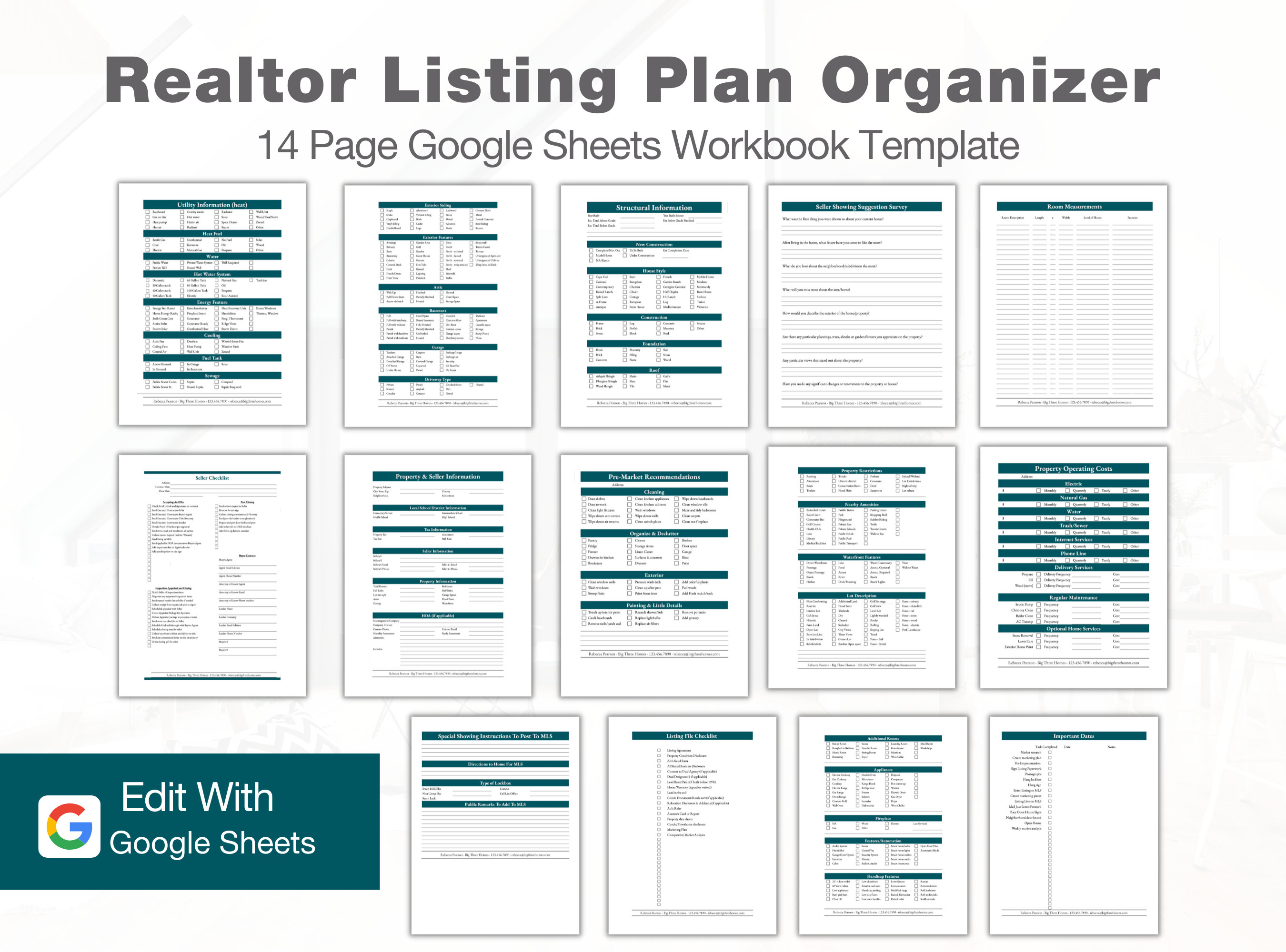 Real Estate Listing File Organizer Real Estate Marketing - Etsy