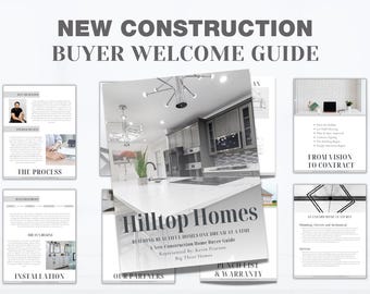 New Construction Home Builder, Buyer Welcome, Custom Builder Guide, Standard Feature,  Realtor Marketing, Instant Download, EDIT IN CANVA