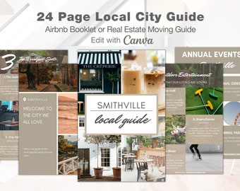 Local City Guide Template, Airbnb Welcome, local book, Realtor Buyer Guide, Realtor Marketing, Moving Guide, Instant Download, EDIT IN CANVA