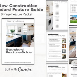 Home Builder Feature Sheet Template: Realtor Marketing (EDIT IN CANVA)