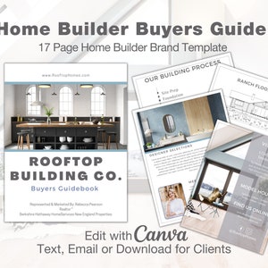 Home Builder Willkommenspaket ︱Home Builder Buyers Guide︱Custom Home Builder︱Neuer Bau Builder ︱EDIT IN CANVA