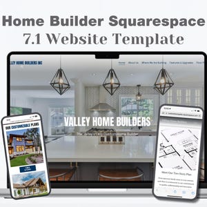 Plantilla de sitio web para constructores de viviendas modernas, sitio web personalizado de Squarespace para constructores, sitio web de construcción, página de inicio para constructores de viviendas, diseño editable