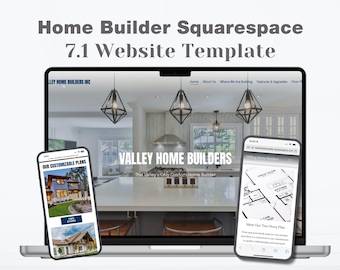 Modèle de site Web de constructeur de maison moderne, site personnalisé Squarespace, site Web de construction, page de destination du constructeur de maison, conception modifiable