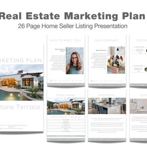Real Estate Marketing Plan & Listing Präsentation, CMA, Maklermarketing, Pre-List Template, Edit in Canva