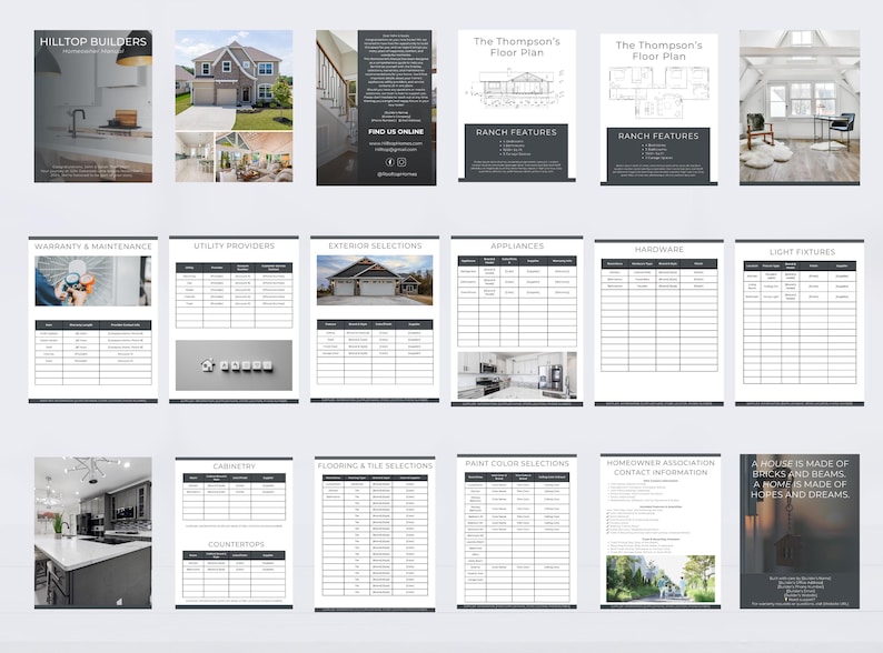 Homeowner's Manual Template New Construction Guide (EDIT IN CANVA) Etsy