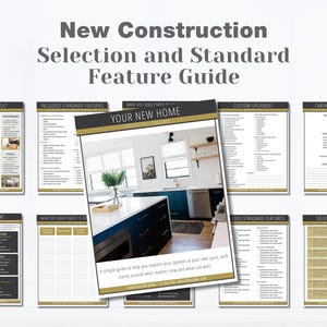 New Construction Buyer Guide, Selection & Upgrade Guide, Standard Features, Custom Home upgrade template, Realtor Marketing (EDIT IN CANVA)