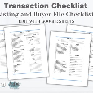 Real Estate Transaction Checklist: Listing & Buyer File (Google Sheets)