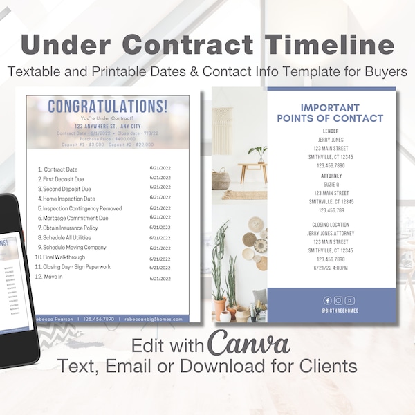 Real Estate Critical Dates Sheet Etsy