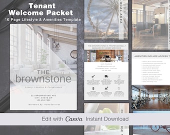 New Tenant Welcome ︱ Property Management Welcome Letter︱Landlord Template︱INSTANT DOWNLOAD︱ Edit in Canva