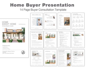 Käufer Präsentation & Marketing Paket Vorlage V1, Vorlage für die Beratung durch Käufer von Eigenheimen, Realtor Marketing, Sofort Download, In Canva bearbeiten