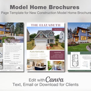 Nuovo annuncio, Brochure della casa del nuovo modello di costruzione, Dispensa per il costruttore di case, Scheda della planimetria, Personalizza e scarica con Canva