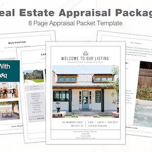 Paquete de tasador de bienes raíces, plantilla de CMA, plantilla de análisis comparativo de mercado, marketing inmobiliario, personalización y descarga con Canva