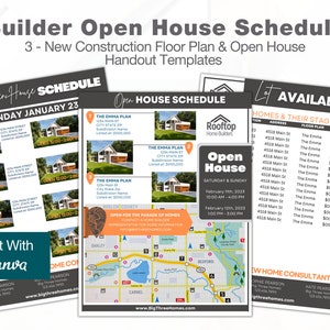Home Builder, New Construction, Model Home Brochure, Home Builder Handout, INSTANT DOWNLOAD, Customize and Download with Canva
