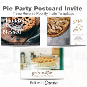 Reverse Pop By Invite, Pie Party Invite, Thanksgiving Kunden einladen, 5 "x 7" Postkarte, Makler Marketing, Instant Download, EDIT IN CANVA