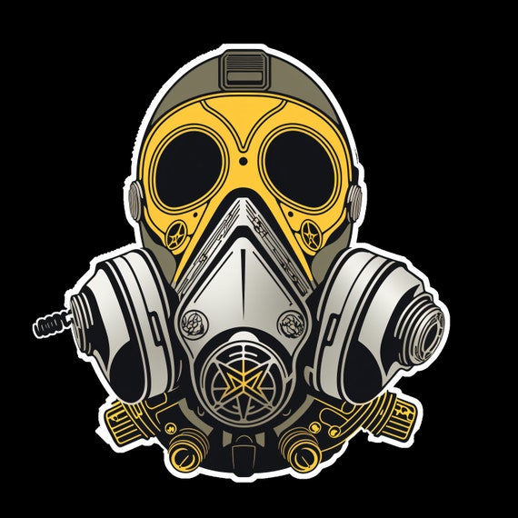 Pack of 10 Stylized Gas Masks | Stalker | Stickers | Gamma