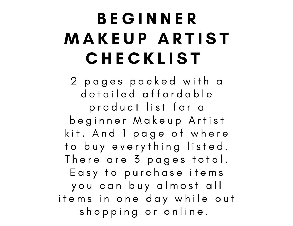 Beginner Makeup Artist Kit Must Haves Full Kit Check List Etsy