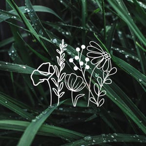 Wildflower Vinyl Decal: Boho Floral Car, Laptop, and Tumbler Sticker
