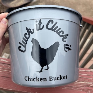 Cluck It Cluck It Chicken Bucket Vinyl Decal Sticker, Cute Farm Sticker, Chicken Gift, Chicken Decal, Compost Bucket, Kitchen Scrap Bucket