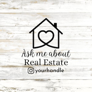 Realtor Marketing Decal: Ask Me About Real Estate Bumper Sticker
