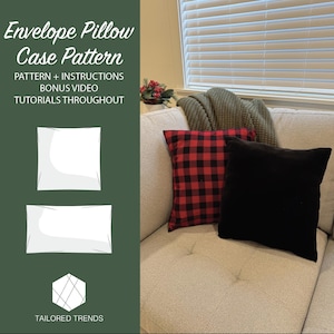 Envelope Pillow Case | Digital Sewing Pattern | 8 Sizes | PDF Download | Holiday Home Decor | Multi-Sized Envelope Throw Pillow