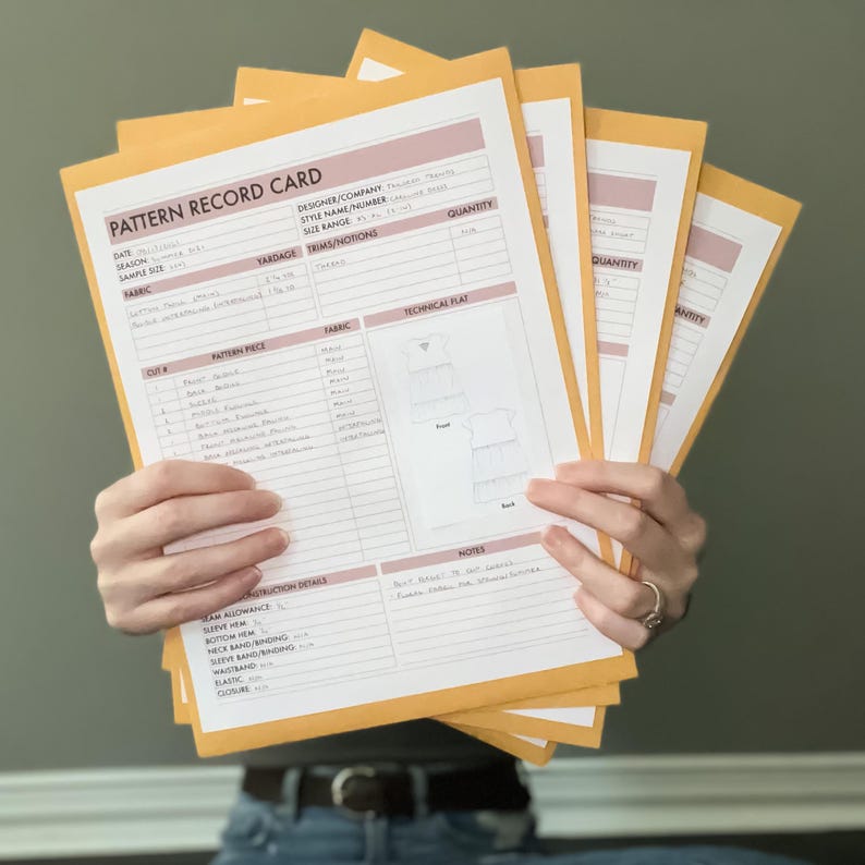 Pattern Record Cards | Sewing Pattern Organizer PDF | Printable Pattern ...