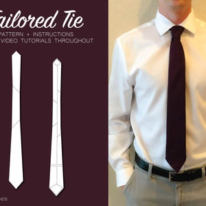 Necktie | Digital Sewing Pattern | PDF Download | Men's Skinny Tie