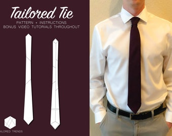 Necktie | Digital Sewing Pattern | PDF Download | Men's Skinny Tie