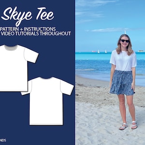 Oversized T-Shirt | Digital Sewing Pattern | Sizes 2-14 | PDF Download | Pattern Bundle | Basic Trendy Tee