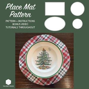 Place Mat Sewing Pattern PDF | 4 Sizes + 2 Styles | Winter Tablescape Sewing Pattern | Easy DIY Table Decor