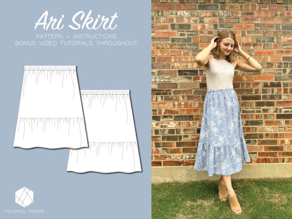 Tiered Skirt Digital Sewing Pattern Sizes 2-14 PDF - Etsy