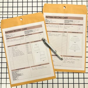 Pattern Record Cards | Sewing Pattern Organizer PDF | Printable Pattern ...
