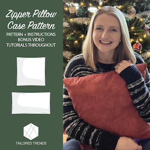 Pillow Case | Digital Sewing Pattern | 8 Sizes | PDF Download | Holiday Home Decor | Multi-Sized Zipper Throw Pillow