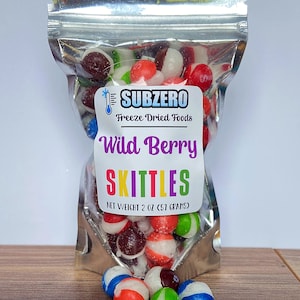 Freeze Dried Wild Berry Skittles 2.0 oz. Airy Crunchy Freeze Dried Candy