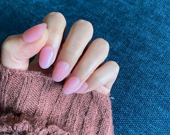 Perfect Pink | Japanese Gel | Press On Nails | Reusable Nails | False Nails | Fake Nails | Gel Nails | Coffin Nails | Artist Pattern Nails