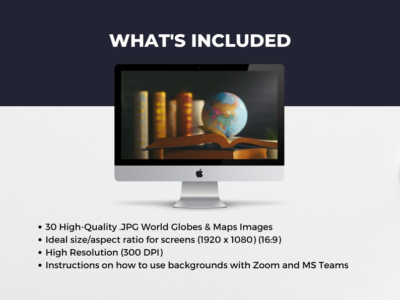 30 Zoom Backgrounds World Globes & Maps Virtual Etsy