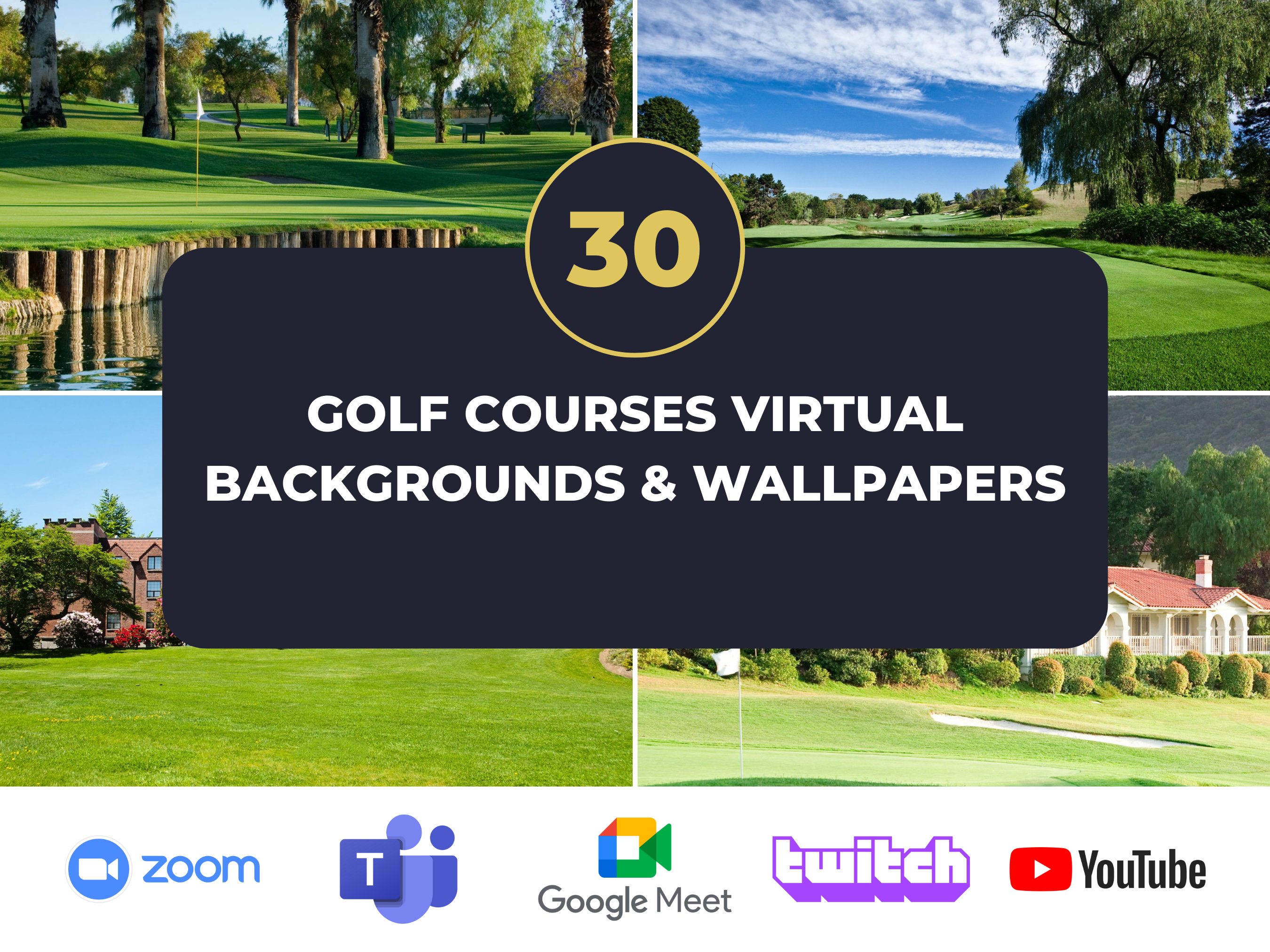 30 Zoom Backgrounds Golf Courses Virtual Backgrounds Etsy