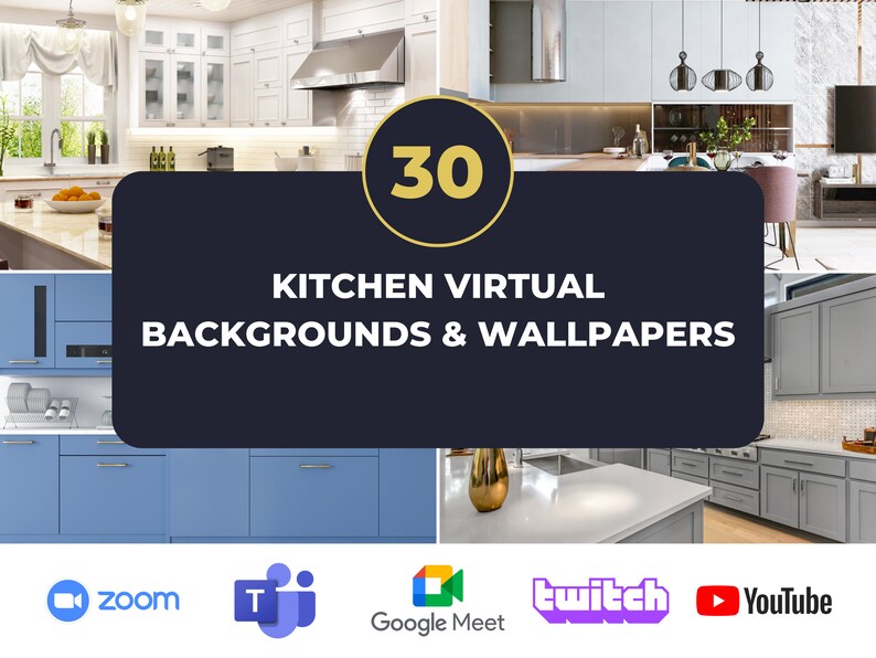 30 Zoom Backgrounds Kitchens Virtual Backgrounds Zoom Etsy UK