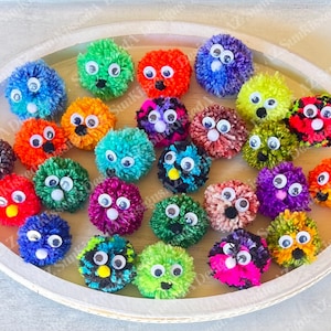 Pom Worry Wibblers, Sensory toy, Calming Pet, Autism Toy, Anxiety Soothing, Emotional Support Buddy, Fidget Animal, Teacher Gift To Student