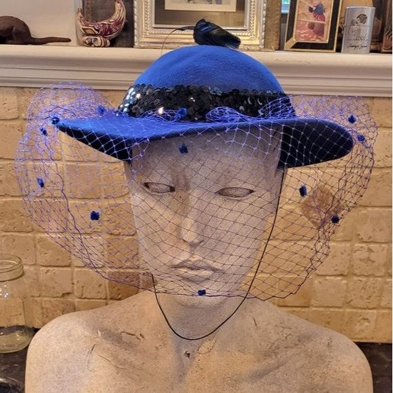 Vintage Purple Wool Hat with Feathers Geo. W. Bollman & Co Doeskin Felt Vintage wool hat bollman - Gem main image 3