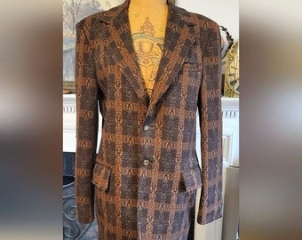 Small / Size 38 60s Madras Plaid Patchwork Sport Coat / 1960s